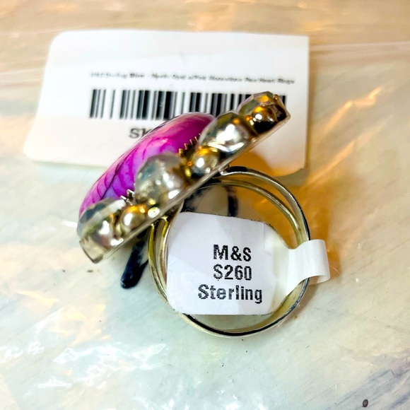 ✨NWT M&S STERLING SILVER PINK MOONSTONE MYSTIC OPAL PAW RING - Picture 2 of 5